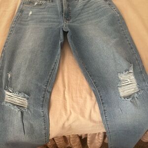 NWT Seven7 distressed high rise flare jeans size 10